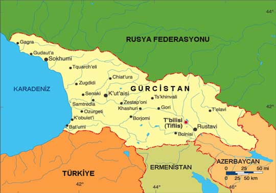 Gürcistan Tanıtımı-Gürcistan harita